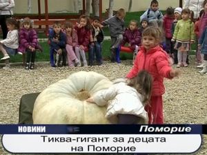 Тиква гигант за децата на Поморие