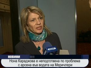 Нона Караджова е неподготвена за арсена във водата на Меричлери