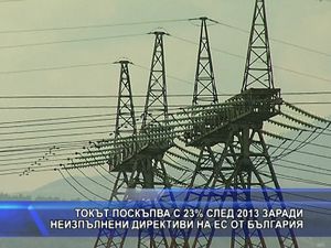 
Токът поскъпва с 23 % след 2013 заради директиви на ЕС