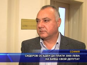 Сидеров осъден да плати 3 000 лева на бивш свой депутат