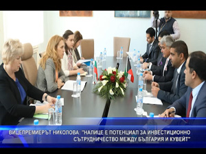Вицепремиерът Николова: Налице е потенциал за инвестиционно сътрудничество между България и Кувейт
