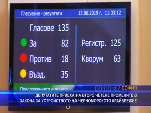 Промените в закона за устройството на Черноморското крайбрежие бяха приети на второ четене